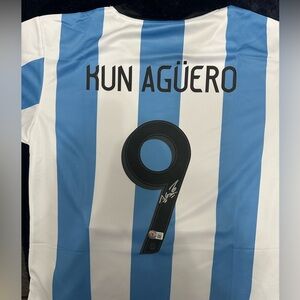 Sergio “Kun” Aguero Autographed Manchester Blue Soccer Jersey With COA